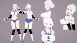 1girls 3d breasts extremesoda gym_uniform koikatsu milf rwby source_request text willow_schnee