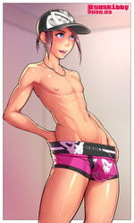 1boy abs bulge femboy girly hat male male_only skibby skull solo underwear