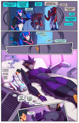 2girls 3boys adult_and_teenager age_difference airachnid alien alien_girl arcee arcee_(prime) areolae ass big_breasts blue_eyes blush breasts comic female fred_perry human humanoid jack_darby male male_human/female_alien male_human/female_humanoid male_human/female_robot mature_female nipples nipples_outside optimus_prime presenting presenting_breasts purple_eyes ratchet_(transformers) robot robot_girl shirt_lift smirk tagme teenage_boy teenager thick_thighs thighs transformers transformers_prime wide_hips