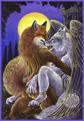 anthro balls canine duo fox hammerofthegodsart male sandra_santara santara sex wings wolf