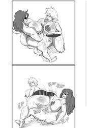 1futa 1girl1futa 1girls alternate_breast_size ass big_ass big_breasts black_sclera breasts comic doompypomp female futa_on_female futanari half-closed_eyes mature_female milf mitsuki_bakugou monochrome mother my_hero_academia paizuri penis pussy sex text thick_thighs wide_hips