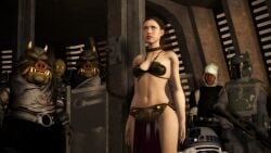 3d 3d_(artwork) boba_fett bondage captured captured_female chain_leash chained chained_to_wall collar death_stranding embarrassed enf gamorrean gamorrean_guard loincloth mama_(death_stranding) margaret_qualley metal_bikini sail_barge sfm slave slave_bikini slave_collar slave_girl slave_leia_(cosplay) slave_outfit socartos source_filmmaker star_wars worried worried_expression