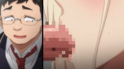 10s 1girls 2019 2boys animated anime_screenshot blonde_hair blush breasts bunnywalker censored earrings fat_male fat_man fellatio female glasses gyaru jacket kurashiki_reina lips lipstick long_hair makeup male mensroom necktie onlookers oral penis public_restroom saimin_seishidou school school_uniform shirt sweat t-rex_(animation_studio) tagme tanaka_hajime_(saimin_seishidou) ugly_bastard white_shirt