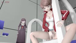 3d 4k animated asahina_aoi danganronpa fukawa_touko fully_clothed lesbian masturbation neinsfw no_panties no_sound pool smooth_skin source_filmmaker staring video voyeur watching watermark