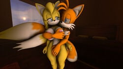 absurd_res anthro canine covering covering_breasts covering_crotch covering_pussy duo female fox happy hi_res husband_and_wife male married married_couple nude romantic_couple smile sonic_(series) sonic_boom sonic_the_hedgehog_(series) sonicthebitch straight tails zooey_the_fox