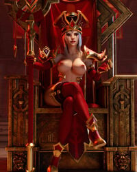 2020 3d big_breasts blizzard_entertainment cindercloth_pants dewardenart female hat human human_only human_priest nun priest_(warcraft) sally_whitemane scarlet_crusade scarlet_crusade_symbol scarlet_crusade_throne solo warcraft world_of_warcraft