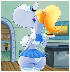 1girls 2020 anthro anthrofied aquatic ass big_ass blonde_hair blue_eyes breasts bubble_ass bubble_butt burger butt crop_top dat_ass deviantart eyebrows eyelashes eyeshadow female female_only food fred_the_fish huge_ass huge_butt krabby_patty krusty_krab large_ass large_breasts long_hair looking_at_viewer looking_back mammal marine nickelodeon panties pearl_krabs ponytail redbenjamin school_uniform schoolgirl short_skirt smile smooth_skin sperm_whale spongebob_squarepants thick_thighs thighhighs underwear upskirt waitress whale white_panties white_underwear wide_hips