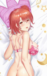 ass breasts breasts_out cuddly_octopus dakimakura looking_at_viewer my_teen_romantic_comedy_snafu orange_eyes orange_hair yuigahama_yui