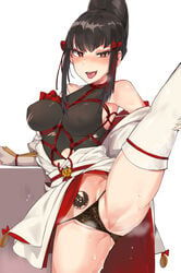 1girls female female_only kazumi_mishima panties solo tekken tekken_7 tiger_print tuxedo_de_cat upskirt