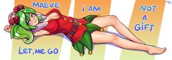 1girls alternate_costume christmas clothed evie_(paladins) feet female green_hair ikkimay merrymaker_evie paladins smile solo