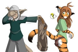 accident clothing edit edited female flora_(twokinds) furry keith_keiser male messing panties pants pantsless panty_poop pantypoop scat shimapan soiling striped_panties tail tigress tom_fischbach twokinds wetting