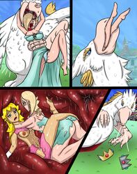 2020 2girls ass big_ass big_breasts bird blonde_hair breasts clothing cute devouring dress forced forevernyte huge_ass huge_breasts mario_(series) multiple_girls naked nintendo panties princess_peach princess_rosalina pussy red_clothing super_mario_bros. thighs tight_clothing tight_fit vore