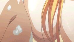 1boy 1girls animal_ear animated blush breasts cat_ears cat_planet_cuties cat_tail closed_eyes eris_(cat_planet_cuties) kakazu_kio large_breasts long_hair lowres nipple nipples open_mouth orange_hair smile straight surprised tail very_long_hair