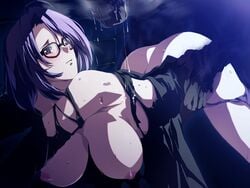 breasts dies_irae doggy_style from_behind game_cg glasses large_breasts monster riza_brenner sex torn_clothes tubal_cain