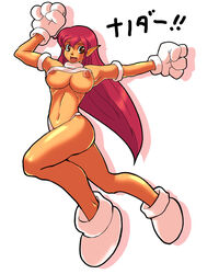 blush breasts galaxy_fight large_breasts nipples pointy_ears roomi smile sunsoft