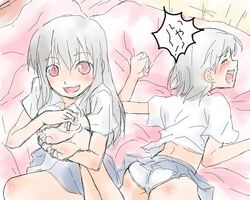 back feet feet_tickling gizen_yasan grey_hair panties skity tickled tickling underwear