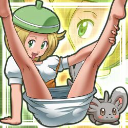 1girls awa bianca_(pokemon) blush breasts chinchilla fully_clothed fur furry green_eyes looking_at_viewer minccino nipples pokémon_(species) pokemon pokemon_(species) spread_legs tagme tail tongue tongue_out