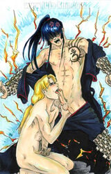 2boys abs anal_fingering angry ball_squeeze black_hair blonde_hair bondage bound_wrists boy_rape color d.gray-man erection forced_yaoi glans howard_link kanda_yuu kneeling legs_held_open licking long_hair magic male male_only masturbation multiple_boys multiple_males muscle nipples nude open_clothes open_shirt oral pants_down paper penis rape restrained reverse_forced_oral spread_eagle squeezing_testicles tattoo tentacle tentacle_on_male testicles tongue uncensored undressing uniform yaoi yell