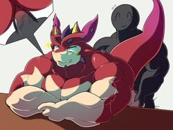 4:3 anal anon anthro anthro_penetrated ass cthugha_(tokyo_afterschool_summoners) dragon dragon_otaku_00 duo faceless_male genitals human human_on_anthro human_penetrating human_penetrating_anthro interspecies male male/male male_penetrated mammal muscular muscular_male pecs penetration penis sex tokyo_afterschool_summoners video_games