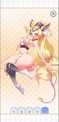 anal animated areola areolae ass blonde_hair breasts ear female game game_cg large_ass long_hair medium_breasts mina_(project_qt) project_qt socks tail thick_thighs wide_hips