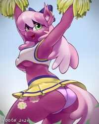 anthro big_breasts cameltoe cheerilee_(mlp) cheerleader cheerleader_uniform female friendship_is_magic iloota my_little_pony panties small_clothes solo teacher tight_clothing underboob upskirt white_panties