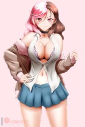 1girls big_breasts breasts cleavage female female_only kimmy77 large_breasts looking_at_viewer neo_(rwby) rwby solo