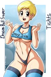 1girls athletic_female blonde_hair cameltoe cleavage curvy dragon_ball dragon_ball_super erect_nipples female huge_areolae huge_ass huge_breasts puffy_nipples rodriguesd-marcelo short_hair shounen_jump thick_lips thick_thighs tights_(dragon_ball) tights_briefs voluptuous wide_hips