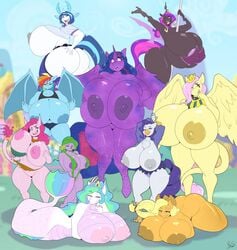 anthro applejack_(mlp) bimbo female fluttershy_(mlp) friendship_is_magic furry genderswap_(mtf) gleaming_shield_(mlp) huge_ass huge_breasts hyper hyper_ass hyper_breasts mane_six_(mlp) mrsakai my_little_pony pinkie_pie_(mlp) princess_celestia_(mlp) rainbow_dash_(mlp) rarity_(mlp) rule_63 ryousakai sling_bikini spike_(mlp) straight_hair stripper_pole twilight_sparkle_(mlp)