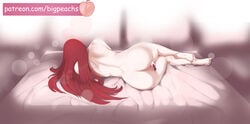 1girls ass back bed big_ass bigpeachs condom_in_pussy condom_left_inside feet looking_away milf mother naruto nude on_bed patreon puririn_(puririiin) red_hair soles solo text thick_ass thick_thighs toes url uzumaki_kushina watermark wide_hips