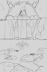 1boy 1girls anthro anthrofied ass balls bed condom cum cum_inside excessive_cum female filled_condom flora_fauna flower interspecies jlullaby larger_male leg_up lowres male mating_press messy monochrome motion_lines nintendo plant pokémon_(species) pokemon pokemon_(species) pokemon_dppt pokephilia roserade rough_sex sex size_difference sketch smaller_female solo_focus source_request spread_legs straight testicles used_condom