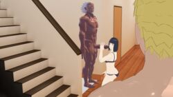 1girls 2boys 3d ass beard big_penis black_bra black_lingerie black_panties blazein blonde_hair blue_hair bob_cut boruto:_naruto_next_generations bra breasts caught_in_the_act cheating cheating_wife cornrows cuckold dark-skinned_male dark_skin facial_hair female goatee handjob holding_penis huge_cock hyuuga_hinata indoors interracial kneeling large_breasts lingerie long_penis male mouse muscles muscular_male naruto naruto_(series) netorare panties penis purple_eyes raikage sex standing straight uzumaki_naruto veiny_penis yellow_hair