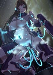 body_modification bondage brainwashing cybernetics cyberpunk cyborg exposed_nipples exposed_pussy female_only hypnosis machine mind_break mind_control pregnant slave tech_control yakou_(4507770)