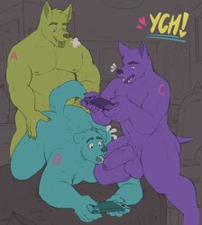 anthro anthro_on_anthro canine character_request furry gay glitter_trap_boy huge_cock humanoid_penis male_only male_penetrating nude original original_character original_characters pecs sex sugaryhotdog yaoi ych