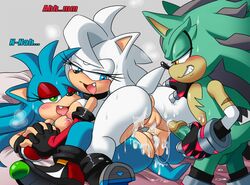 1boy 2020 2girls after_sex after_vaginal agressive_the_hedgehog anthro anus ass ass_grab balls becky_the_hedgehog big_ass big_breasts blue_eyes blue_fur blush boots breasts clothing cum cum_in_pussy cum_inside cum_on_ass cum_on_body cum_shot cum_string digital_media_(artwork) erection fan_character fangs female gloves green_eyes greymelon hedgehog holding_hands male mist_the_hedgehog mobian_(species) original_character penis purity_the_hedgehog pussy sega semen sonic_(series) sonic_fan_characters sonic_oc sonic_team sonic_the_hedgehog_(series) sweat threesome vagina white_fur