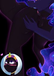 2020 absurd_res anal anthro ass blush bodily_fluids chapaevv dark_persona digital_media_(artwork) duck_dodgers duo female female/female friendship_is_magic from_behind_position hi_res looney_tunes my_little_pony nightmare_moon_(mlp) nude open_mouth oral princess_luna_(mlp) queen_tyr'ahnee rimming sex tongue tongue_out warner_brothers yuri