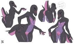 1girls 2020 5_fingers anthro anthrofied anus ass bald big_tail biped black_body black_skin blush bottom_heavy claws dark_skin dialogue english_text featureless_chest female fingers flat_chest flat_chested front_view half-closed_eyes heart light_skin long_tail looking_at_viewer markings multicolored_body multicolored_tail multiple_images narrowed_eyes nintendo nude original_character pear_shaped pink_body pink_markings pink_skin pokémon_(species) pokemon pokemon_(species) pokemon_sm presenting presenting_hindquarters purple_body purple_sclera purple_skin pussy rear_view reptile reptilian_orbit salazzle scalie signature simple_background smile solo speech_bubble talking_to_viewer text thick_tail two_tone_tail video_games watermark white_background wide_hips