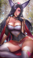 1girls 2020 big_breasts breasts cleavage female female_only heartbreakers_series large_breasts league_of_legends looking_at_viewer panties riot_games solo sweetheart_xayah thighhighs valentine's_day vastaya windwalker xayah