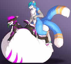 2020 2_tails anal anal_sex anthro arctic_fox balls belly big_balls big_belly black_body black_fur blue_body blue_fur blush bodily_fluids canid canine canis coyote cum cum_inside digitigrade duo ear_tuft felid feline fox fur genital_fluids genitals hair hi_res huge_balls hybrid hyper hyper_balls hyper_genitalia inflation inflation kody_kieru lynx male male/male male_penetrating mammal multi_tail nude open_mouth penetration penis pink_body pink_fur plantigrade sex simple_background smile the-narutoshi tuft white_body white_fur