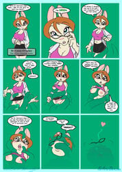 anthro assisted_exposure big_breasts blush bodily_fluids bottomwear breasts brown_hair cleavage clothed clothing coat colored_cum comic cum cum_in_mouth cum_in_pussy cum_inside dialogue eric_schwartz eyewear female forced fur genital_fluids genitals glasses goo_creature goo_tentacles green_cum green_goo green_tentacles hair hi_res lab_coat lagomorph leporid looking_at_viewer mammal midriff navel nipples open_mouth oral oral_penetration penetration pussy rabbit rape restrained shirt simple_background skirt solo tan_body tan_fur tank_top tentacle tentacle_in_mouth tentacle_rape tentacle_sex text tongue tongue_out topwear translucent translucent_tentacles underwear unusual_cum vaginal_penetration vaginal_penetration