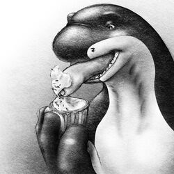 1boy anthro cupcake fish food foot_hands foot_transformation foreskin frosting genitals hi_res licking male male_focus male_only marine monophallia penis penis_tongue shark solo solo_focus sprinkles tongue tongue_out uncircumcised uncut unretracted_foreskin unusual_genitalia_placement unusual_penis_placement zeemf