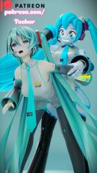 3d anal anal_sex blue_eyes blue_hair futa futa_on_female futa_with_female futanari hatsune_miku open_mouth orgasm orgasm_face robot robot_girl robot_humanoid sex tocher44 vocaloid