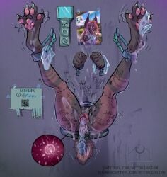 anthro anus bodily_fluids body_writing buttplug buttplug_pull_out caracal caracal_(genus) condom cum cum_drip cum_in_ass cum_in_vagina cum_inside cumshot dripping ejaculation errokioslem felid feline female filled_condom fixation free_use genital_fluids genitals glory_hole glory_hole_station glory_wall hi_res impregnation impregnation_kink leaking_anus leaking_cum leaking_vagina mammal plug_(sex_toy) rear_view sex_toy sexual_barrier_device shaking_hips shaking_legs simple_background solo spread_anus spread_vulva spreading submissive submissive_anthro submissive_female vulva