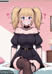 ani_grok baggen683 beautiful big_ass big_breasts blonde_hair blue_eyes curvy curvy_body curvy_female curvy_figure dress female girl grok grok_(twitter) sexy sexy_body sexy_pose stockings thighhighs twintails