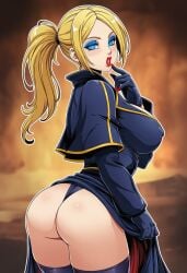 ai_generated bimbo blonde_hair blue_eyeshadow falke_(street_fighter) falke_(street_fighter)_(cosplay) fatal_fury feminization hypnosis king_of_fighters mascara red_lipstick rule_63 sano-br snk street_fighter terry_bogard