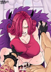 1boy 1girls 2019 abs armlet biceps bottomless breast_grab breasts brother_and_sister charlotte_galette charlotte_katakuri cowgirl_position cum cum_in_pussy cum_inside dated drooling duo favorite feather_boa female female_on_top female_pubic_hair gloves hair_over_one_eye highres holding_hands huge_breasts human incest indoors lipstick looking_at_viewer male male_pov male_pubic_hair muscles muscular_male nail_polish nipple_bulge one_piece pink_lipstick pink_nails pov pubic_hair saliva sex short_hair siblings signature smile solo_focus spiked_armlet squatting straight tank_top thick_thighs unseen_male_face vaginal_penetration voluptuous xshuai yellow_eyes