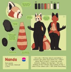 ailurid anthro ass big_ears breasts female frikinky furry genitals hi_res mammal model_sheet nanda nipples pussy red_panda solo tagme