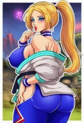 ai_generated bimbo blonde_hair blue_eyeshadow fatal_fury feminization hypnosis king_of_fighters manon_legrand manon_legrand_(cosplay) mascara red_lipstick rule_63 sano-br snk street_fighter terry_bogard
