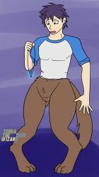 2020 4_toes 5_fingers after_transformation anthro anthro_transformation apprehensive biped blue_clothing blue_shirt blue_topwear bottomless bottomless_cuntboy bottomless_intersex brown_body brown_fur canid claws clothed clothing cuntboy cuntboy_transformation digitigrade feet fingers front_view fur gender_transformation genitals glowing glowing_jewelry glowing_necklace hair holding_jewelry holding_necklace holding_object human human_to_anthro humanoid intersex jewelry knock-kneed light_body light_skin looking_at_object looking_down male male_to_cuntboy mammal mti_transformation multicolored_clothing multicolored_shirt multicolored_topwear necklace partial_transformation paws pecs pecs_outline post-transformation purple_background purple_eyes purple_hair pussy shirt short_hair simple_background solo species_transformation standing tail terrathewizard toe_claws toes topwear transformation two_tone_clothing two_tone_shirt two_tone_topwear vulva