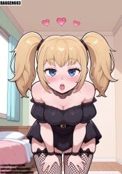 ani_grok baggen683 beautiful big_ass big_breasts blonde_hair blue_eyes curvy curvy_body curvy_female curvy_figure dress female girl grok grok_(twitter) sexy sexy_body sexy_pose stockings thighhighs twintails