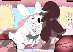 2020s 2021 4_toes albino all_fours anal anal_sex anatomically_correct anatomically_correct_balls anatomically_correct_genitalia anatomically_correct_penis animal_genitalia animal_penis anthro anthro_on_anthro anthro_penetrated anthro_penetrating anthro_penetrating_anthro backsack balls ballsack bed bedding big_dom_small_sub biped blush bodily_fluids brown_body brown_fur buckteeth cerv_the_rat claws closed_eyes cotton_tail countershade_arms countershade_fur countershade_legs countershade_torso countershading cum cum_in_ass cum_in_mouth cum_inside digital_media_(artwork) dominant erection feet fellatio feral floppy_ears fur furniture genital_fluids genitals grey_body grey_fur group group_sex hairless_balls inside internal internal_anal internal_fellatio internal_oral lagomorph lagomorph_penis leporid lop_ears male male/male male_anthro male_penetrated male_penetrating male_penetrating_male mammal murid murine on_bed oral paws penetration penile penile_penetration penis penis_in_ass pillow plushie quadruped rabbit rat red_eyes rodent rodent_penis semi-anthro sex sheath shikaro signature size_difference small_bottom_large_top spitroast tail tapering_penis teeth teeth_showing threesome toe_claws toes tongue tongue_out tongue_out_blowjob trio white_body white_countershading white_fur yellow_sclera